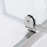 SUNNY SHOWER 36.7 in. W x 36.7 in. D x 71.8 in. H Frosted Chrome Finish Pivot Enclosures With Pivot Door And White Quadrant Bases