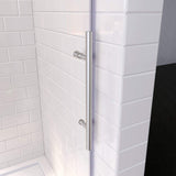 ELEGANT Frameless Sliding Shower Doors 64 in. W x 72 in. H Brushed Nickel Finish