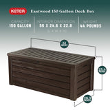 Keter Westwood 150 Gallon Outdoor Furniture Storage Deck Box, Espresso