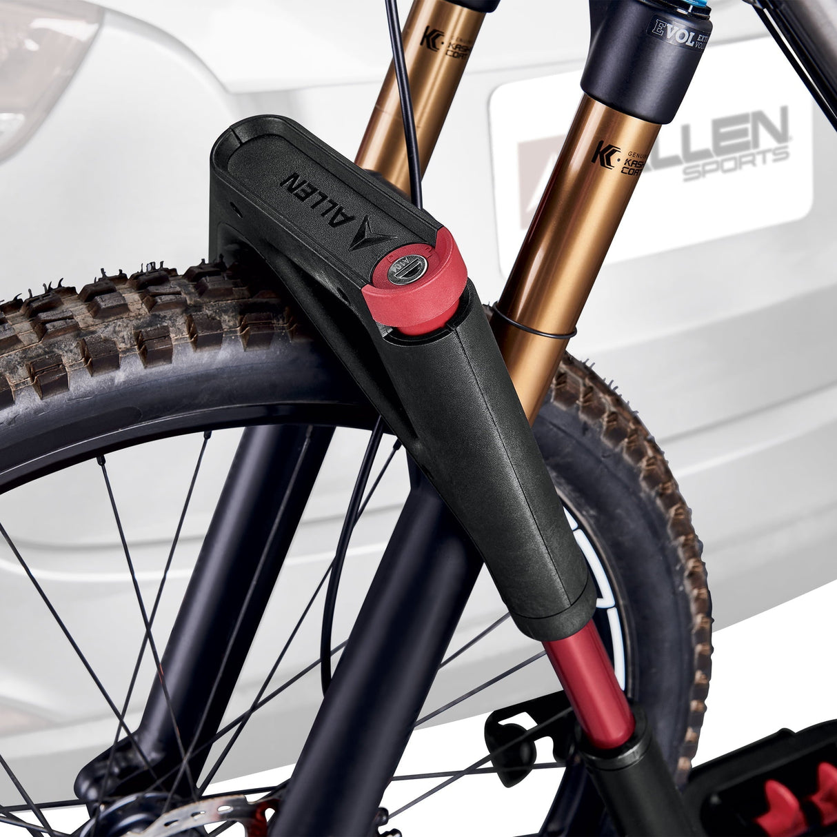 Allen Sports Premier Locking 1-Bike Carrier - Easy-Load Tray Style for 1 1/4" and 2" Receiver Hitch, Model AR100