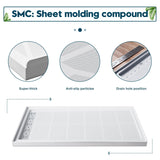 SUNNY SHOWER 32 in. D x 4 in. H White Left Drain Rectangular Base