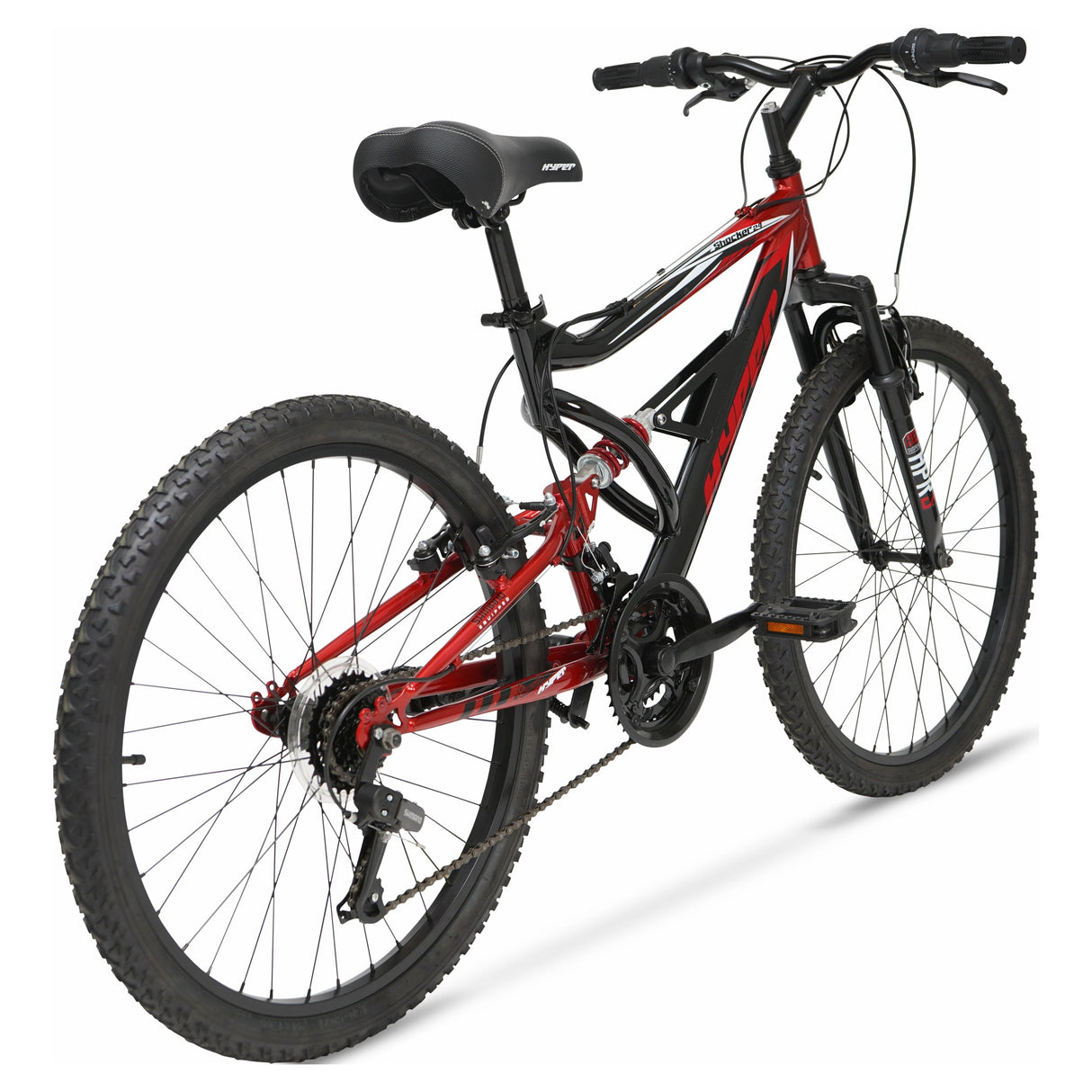 Hyper Bicycle 24" Shocker Mountain Bike for Kids, Red and Black