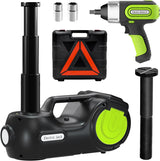 E-HEELP Electric Car Jack Kit 5Ton 12V Car Jack Hydraulic (Lifting Range: 6.1-20.86 inch) with Impact Wrench & Inflator for Car SUV Sedan MPV with LCD & Tire Pressure Display