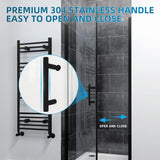 SUNNY SHOWER 1/4 Inch Frameless Black Finish Pivot Shower Door