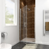 SUNNY SHOWER 1/4 Inch Frameless Chrome Finish Pivot Shower Door