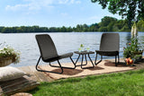 Keter Rio 3-Piece Outdoor Set, All-Weather Resin Rattan Patio Lounge Furniture, Graphite