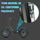 ECOTRIC 500 W 36 V E-Ride Foldable 20“ Electric Bicycle Fat Tire Removable Battery 7 Speed Children A-E516646