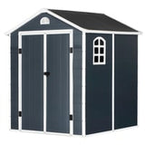 6.3 x 6.2ft Metal Frame & Latched Door Garden Shed - Grey