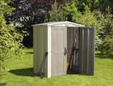 Keter Factor 6x 3 Outdoor Resin Shed, Lawn and Garden Storage, Beige and Taupe