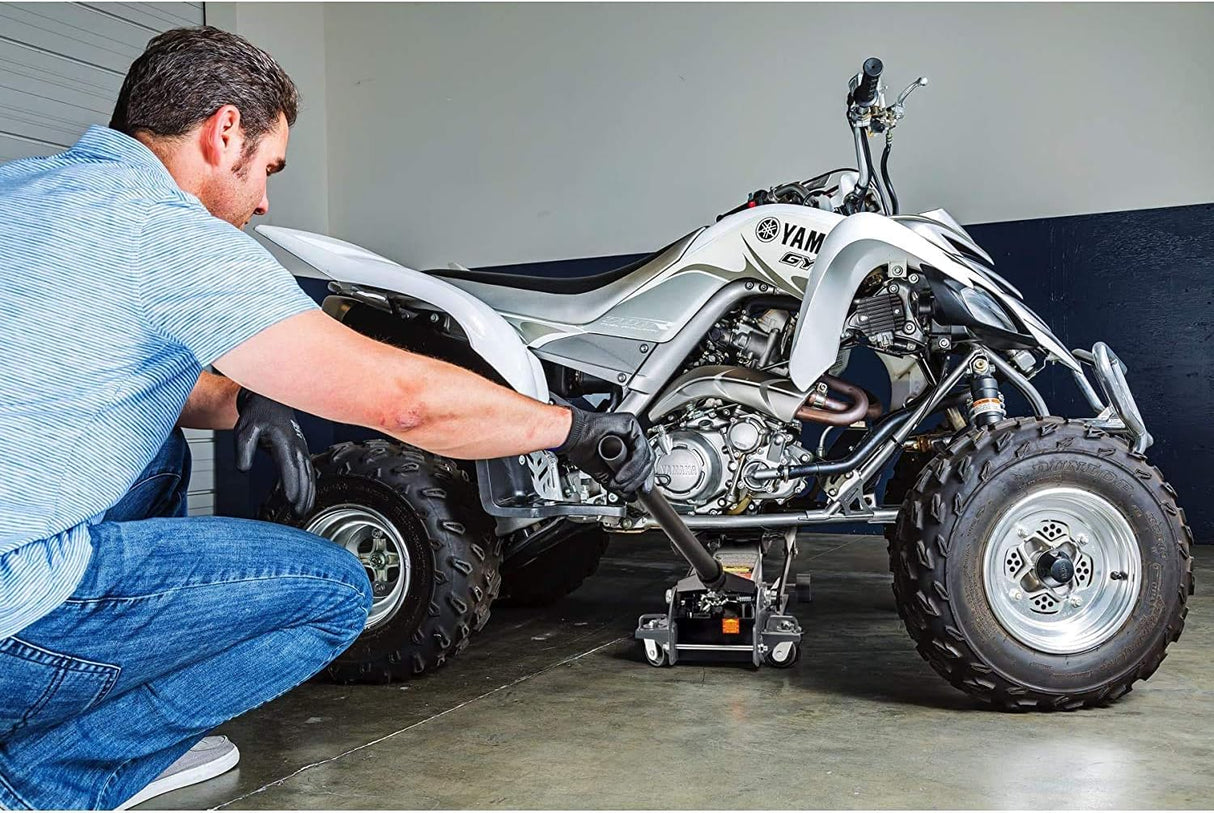 Powerbuilt 3000 Pound Triple Lift Garage Jack, Heavy Duty Vehicle, Truck, Car, Motorcycle, Transmission Lift