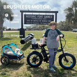 Ecotric Electric Fat Tire Bicycle Folding Bike 12Ah 36V 500W Lithium Battery Beach Snow Mountain 20 In. E Bike Moped (Black & Blue)