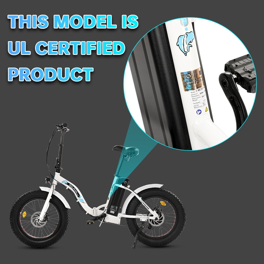 ECOTRIC 20" 500W 12.5Ah Folding Electric Bicycle E-bike Fat Tire Foldable Pedal Assist Bike Children UL A-E516646