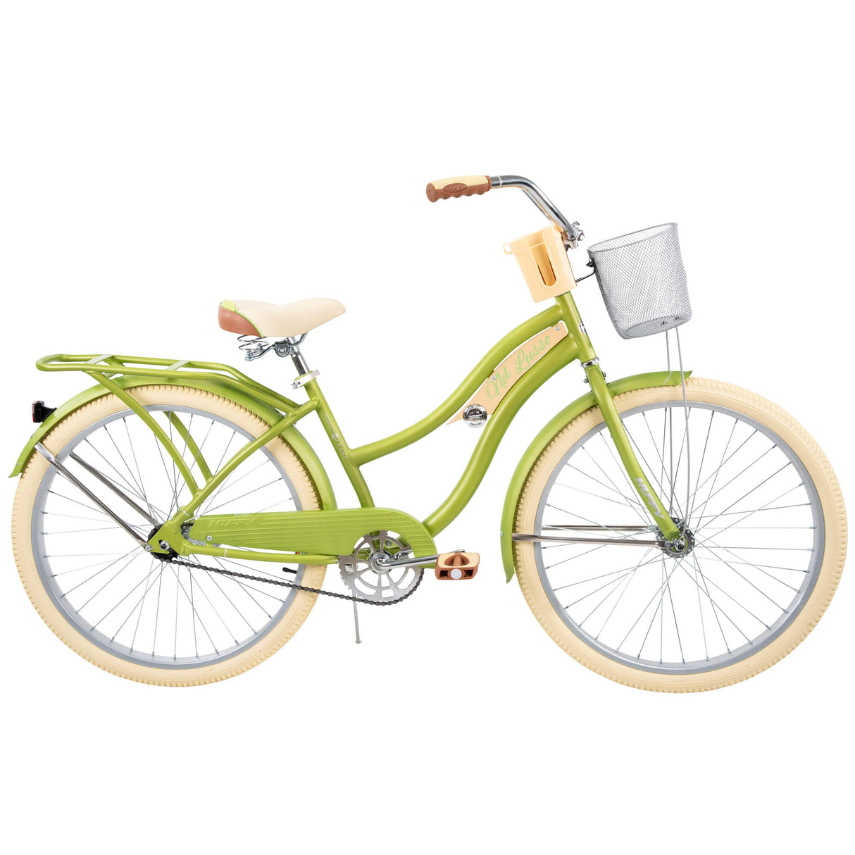 Huffy, Nel Lusso Classic Cruiser Bike with Perfect Fit Frame, Women's, Green, 26"