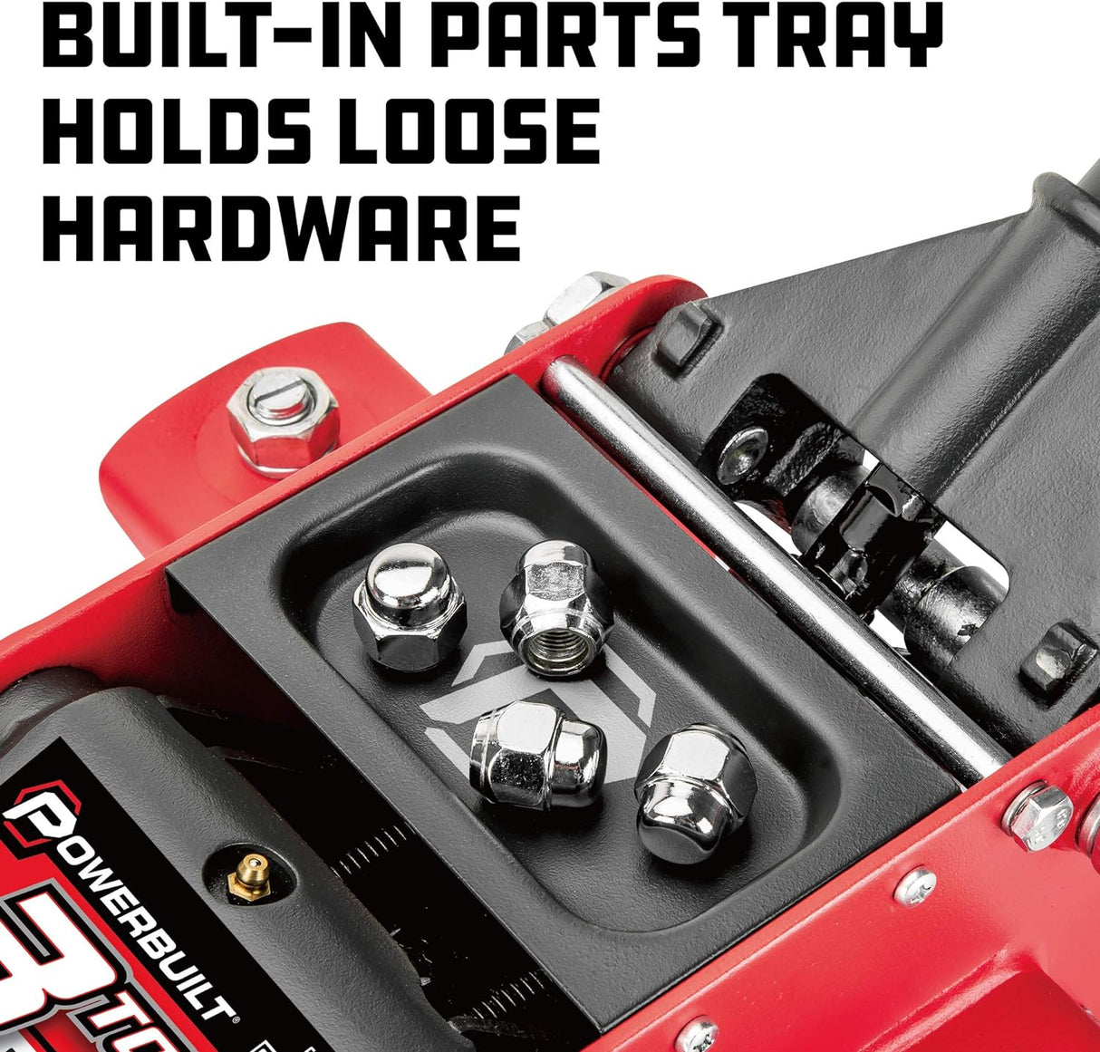 Powerbuilt 3 Ton Garage Jack Car Lift, Dual Piston, Heavy Duty for Car and Truck Vehicles, 8 Pumps to Max Height 18 Inches - Red 620588