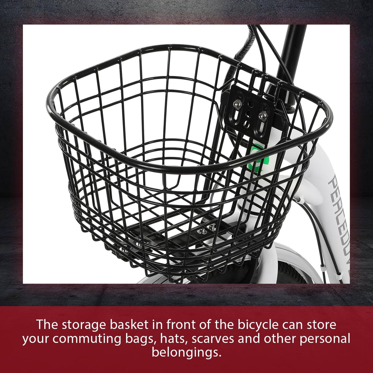 Ecotric 26 Inch 36 V 10 AH 350 W City Bike Electric Bicycle e-bike White with Basket 7 Speed Step Through Commuter for Women Girls A-E516646