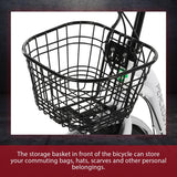 Ecotric 26 Inch 36 V 10 AH 350 W City Bike Electric Bicycle e-bike White with Basket 7 Speed Step Through Commuter for Women Girls A-E516646