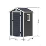 Lotus Animus Apex Plastic Shed Light Grey With Floor - Available In 2 Sizes