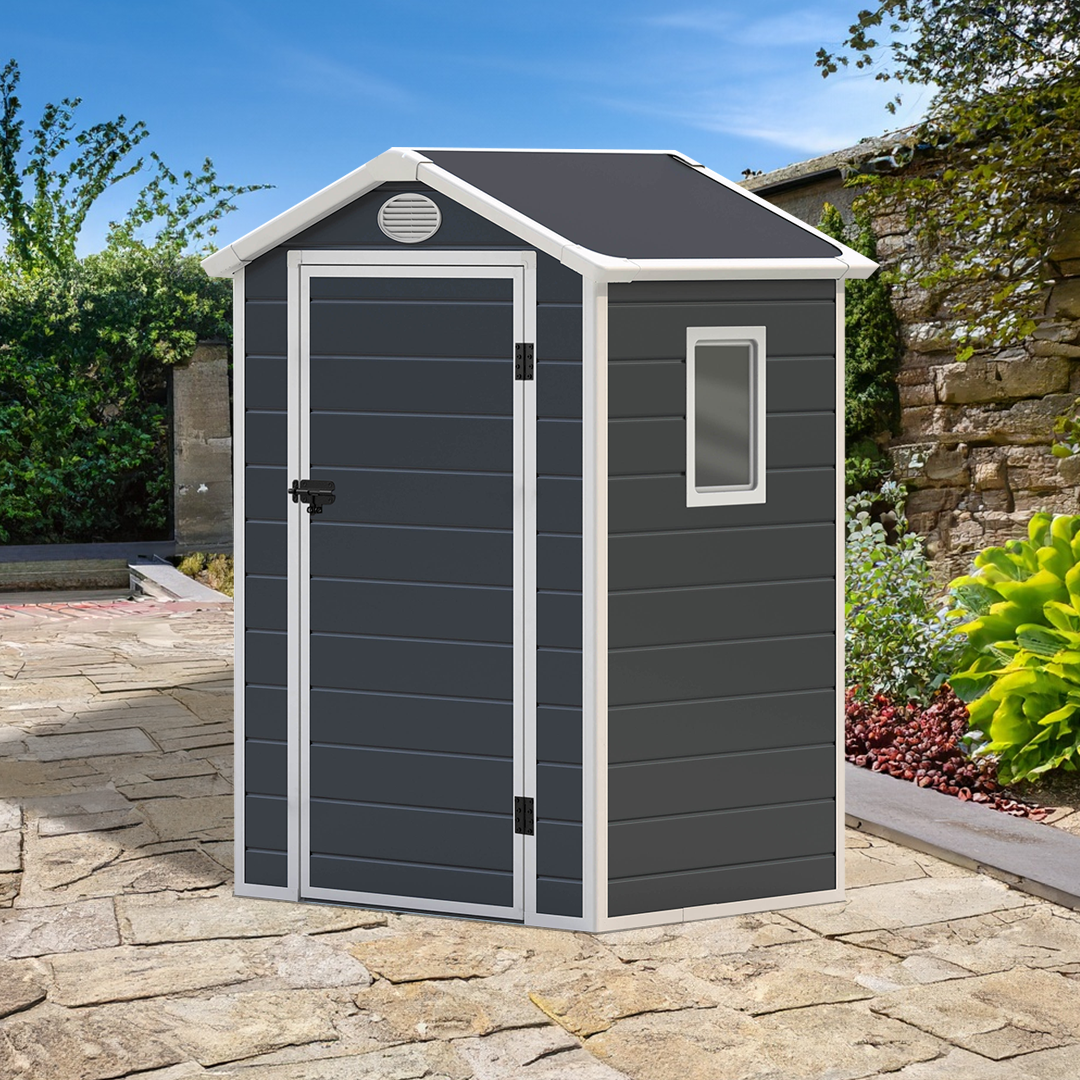 Lotus Animus Apex Plastic Shed Light Grey With Floor - Available In 2 Sizes