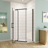 ELEGANT Pivot Enclosures With Pivot Door 36.7 in. W x 36.7 in. D x 71.8 in. H Black Finish