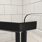 SUNNY SHOWER 36.7 in. W x 36.7 in. D x 71.8 in. H Black Finish Pivot Enclosures With Pivot Door And White Diamond Bases