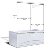 ELEGANT Bathtub Double Sliding Doors 60 in. W x 57.4 in. H Brushed Nickel Finish