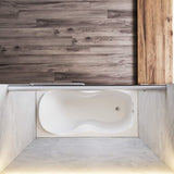 ELEGANT Bathtub Double Sliding Doors 60 in. W x 57.4 in. H Brushed Nickel Finish