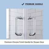 SUNNY SHOWER 36 in. W x 36 in. D x 72 in. H Chrome Finish Corner Entry Enclosure With Sliding Doors And White Square Base