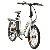 ECOTRIC 20" White Folding Electric Bike Bicycle City Ebike 350W Gear Rear Motor 36V 12.5AH Removable Lithium Battery Alloy Frame Pedal and Throttle Assist LED Display for Children A-E516646