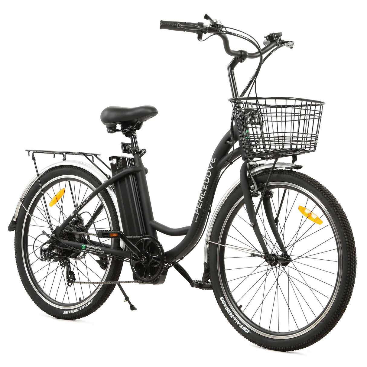 ECOTRIC Electric City 350 W Motor Cruiser Bicycle 26" 20 MPH Cityscape with Basket Removable Lithium Battery Step Through E-bike Commute for Adult Female Male Pedal Assist A-E516646