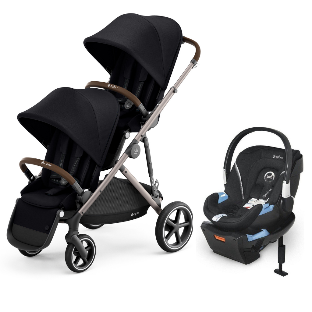 Cybex Gazelle S Double Stroller and Aton 2 Travel System