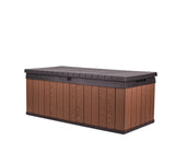 Keter Darwin Brown 100 Gallon Resin Large Deck Box for Organization and Storage for Outdoor Furniture