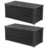 Keter Westwood Outdoor 150 Gallon Deck Storage Box for Tools, Grey (2 Pack)