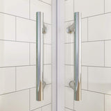 SUNNY SHOWER 37.5 in. W x 37.5 in. D x 72 in. H Chrome Finish Quadrant Enclosures With Sliding Doors And White Quadrant Base