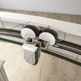 SUNNY SHOWER 37.5 in. W x 37.5 in. D x 72 in. H Chrome Finish Quadrant Enclosures With Sliding Doors And White Quadrant Base