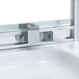 SUNNY SHOWER 37.5 in. W x 37.5 in. D x 72 in. H Chrome Finish Quadrant Enclosures With Sliding Doors And White Quadrant Base
