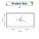 SUNNY SHOWER 32 in. D x 4 in. H White Center Drain Rectangular Base