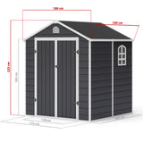 Lotus Sono Apex Plastic Garden Storage Shed Including Foundation Kit Grey - Available In 3 Sizes