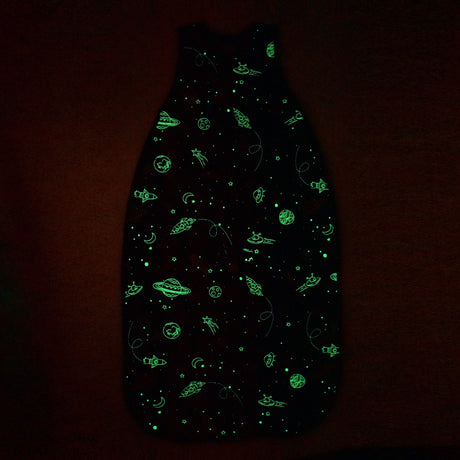 4 Season Ultimate Toddler Sleep Bag, Merino Wool, 2 - 4 Years, Space - GLOW IN THE DARK
