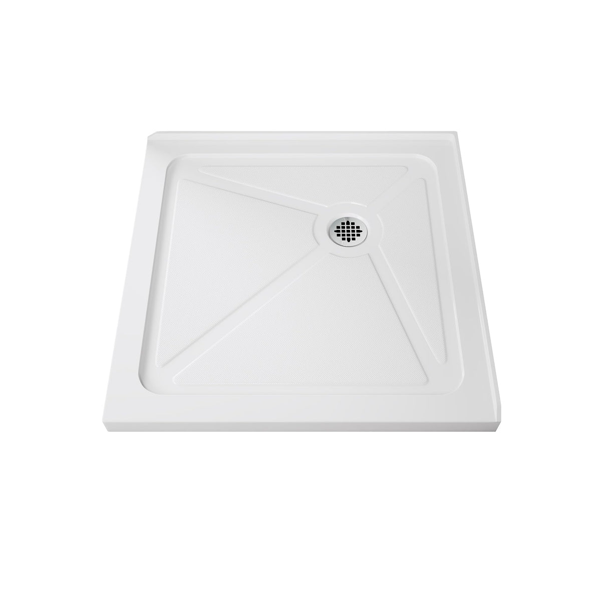 Elegant 34 in. W x 34 in. D x 3 in. H White Corner Drain Square Bases