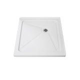 Elegant 34 in. W x 34 in. D x 3 in. H White Corner Drain Square Bases
