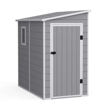 Lotus Veritas 6ftx4ft Lean To Plastic Shed Light Grey With Floor