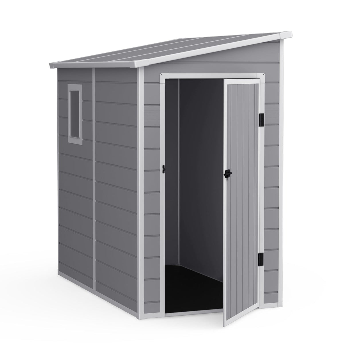 Lotus Veritas 6ftx4ft Lean To Plastic Shed Light Grey With Floor