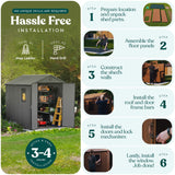 Keter Darwin 6 Foot x 8 Foot Outdoor Garden Tool Storage Shed w/Window, Graphite