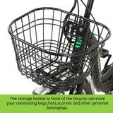 ECOTRIC Electric City 350 W Motor Cruiser Bicycle 26" 20 MPH Cityscape with Basket Removable Lithium Battery Step Through E-bike Commute for Adult Female Male Pedal Assist A-E516646