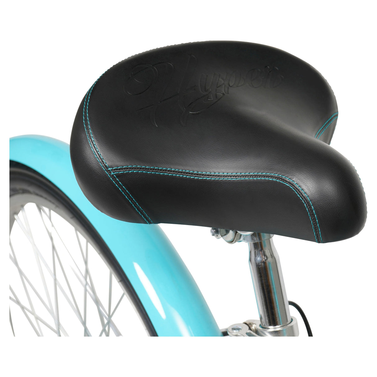 Hyper Bicycle 26" Woman's Commute Bike with Basket, Neon Teal