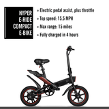 Hyper Bicycles 14" 36V Foldable Compact Electric Bike w/Throttle, 350W Motor, Recommended Age: 14+