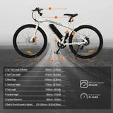 Ecotric Electric Bike 350W City Cruiser Bicycle Up to 35 Miles Removable Battery 7 Speed 26" Commuter Bike White for Adults Teen A-E516646