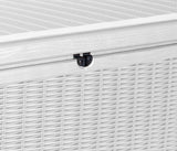 Keter Sumatra Rattan Style 135 Gallon Plastic, Resin and Wicker Deck Box, White