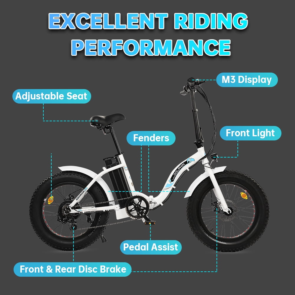 ECOTRIC 20" 500W 12.5Ah Folding Electric Bicycle E-bike Fat Tire Foldable Pedal Assist Bike Children UL A-E516646