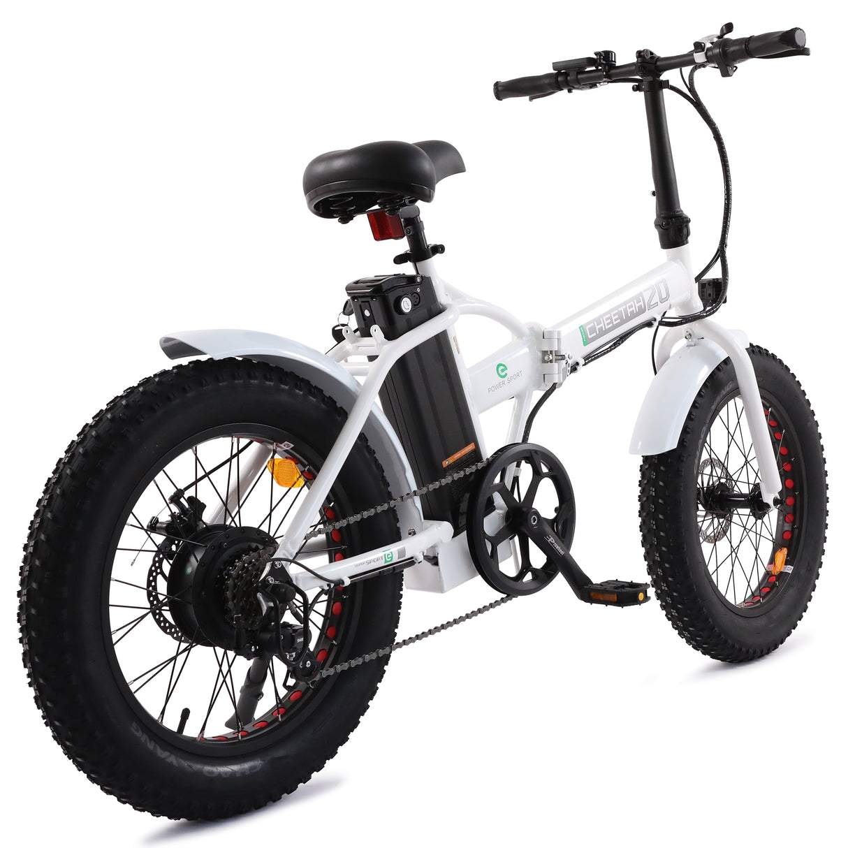 ECOTRIC 20 Inch Fat Tire Foldable 500W 36V Electric Bike Bicycle Pedal Assist Beach City Mountain E-Bike Adults Commuter Women Men White A-E516646